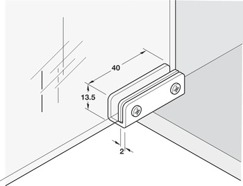 charnière, pour constructions en verre/bois, angle d'ouverture 110°