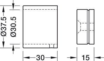 Supports de tringle d'armoire, pour tringle d'armoire ronde Ø 20 mm