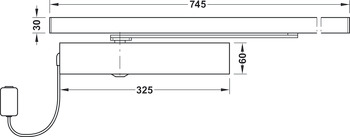 Ferme-porte supérieur, garniture TS 5000 RFS, EN 3–6, avec bras coulisse, Geze