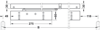 Ferme-porte supérieur, TS 93G GSR-EMR 2/BG, en design Contur, avec bras à coulisse, EN 2–5, Dorma