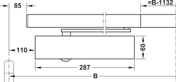 Ferme-porte supérieur, TS 5000 R-ISM, EN 2–6, avec bras à coulisse, Geze
