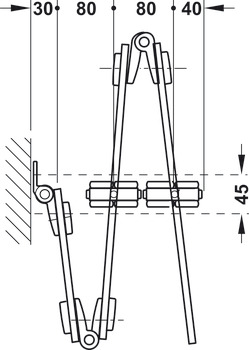 Composants de la garniture, Häfele Slido W-Fold872 70S