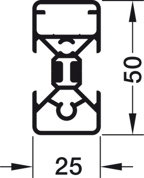 Kit, Häfele Versatile, avec profilé fermé des 2 côtés, montage en L pour étagère à superposer