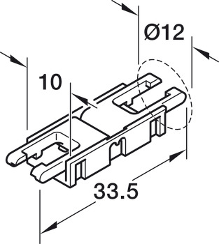 Clip d'assemblage, pour bande LED Häfele Loox5 8 mm 2 pôles (technique à 2 fils monochrome ou multi blanc)