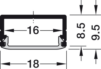 Profil de compensation, Profilé 2190 Häfele Loox pour bandes LED 10 mm