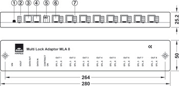 Adaptateur Multi-Lock, MLA 8, Dialock, pour toutes les verrouillages de meuble EFL