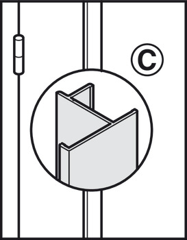 Profil de raccordement d'angle, aluminium, système de parois de séparation sanitaire