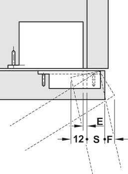 Charnière pour porte de projet, pour épaisseurs de bois de 18 mm jusqu’à 32 mm