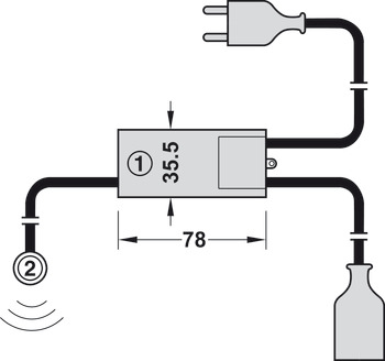 Détecteur de mouvement, interrupteur marche/arrêt automatique, 230 V