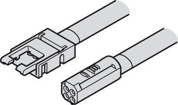 Câble d'alimentation, pour bande LED Häfele Loox5 12 V 10 mm 4 pôles (RVB)