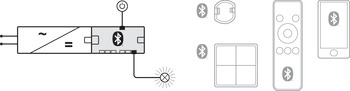 distributeur à 6 voies, Häfele Connect Mesh 12 V avec fonction interrupteur 2 pôles (monochrome)