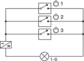 Répartiteur à 6 voies, Häfele Loox5 24 V 2 pôles (monochrome)