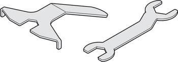Kit de démontage, avec clé de démontage et clé à fourche
