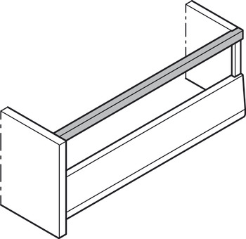 garniture de tiroir, Blum Merivobox, hauteur de système E avec galerie en fil, capacité de charge 40 kg