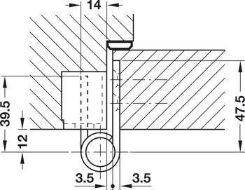 Paumelle de porte pour portes de projet, Simonswerk VX 7729/100, pour portes de projet à recouvrement jusqu’à 100 kg