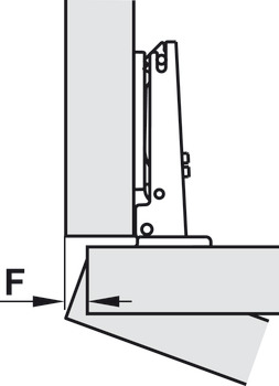 Charnière à corps, Duomatic 94°, pour portes en bois jusqu’à 40 mm, pose d’angle