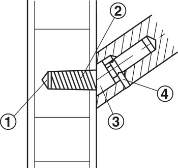 Kit de montage, Startec, pour portes en bois, montage d'un côté, supports droits