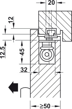 Ferme-portes, Boxer, EN 2-4, à montage invisible, avec axe prolongé de 4 mm, Geze