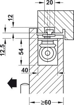 Ferme-portes, Boxer, EN 3-6, à montage invisible, avec axe prolongé de 4 mm, Geze