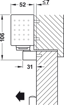 Ferme-porte supérieur, TS 99 FLR en design Contur, avec bras à coulisse, EN 2–5, Dorma