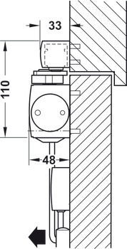 Ferme-porte supérieur, garniture TS 5000 EFS, EN 3–6, avec bras coulisse, Geze