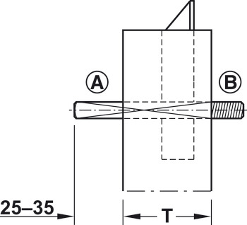 Tige carrée, carré pour porte palière 9 mm, M8, BKS, pour portes coupe-feu