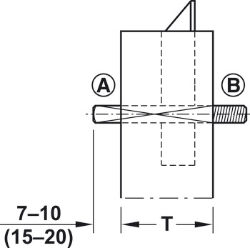 Tige carrée, carré pour porte palière 9 mm, M8, BKS, pour portes coupe-feu