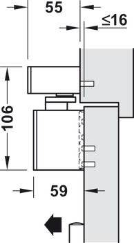 Ferme-porte supérieur, Dorma TS 98 XEA GSR-EMR2, avec bras coulisses, dispositif d'arrêt électro-mécanique et centrale de détection de fumée intégrée, pour portes à 2 vantaux, EN 1–6