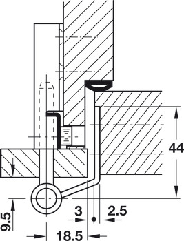 Partie huisserie, Simonswerk V 4400 WF, pour portes intérieures à recouvrement et en feuillure jusqu'à 70/80 kg