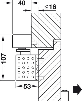 Ferme-porte supérieur, TS 93B EMR en design Contur, avec bras à coulisse, EN 2-5, Dorma