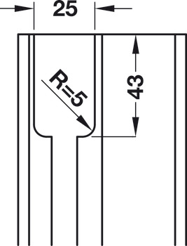 Ferrures pour portes coulissantes, EKU Porta 100 GW/GWF, garniture