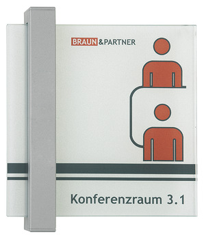 Modèle Frankfurt, Plaque de porte, panneau indicateur, plaquette saillante et panneau à suspendre