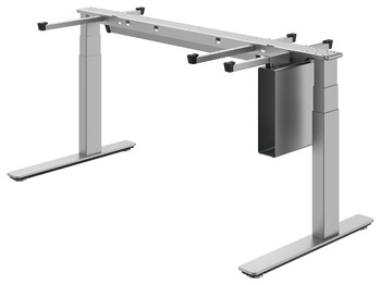 Piètements de tables, kit complet Häfele Officys TE651, avec chemin de câbles et support d'ordinateur