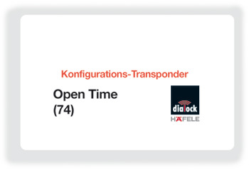 Key card de configuration, Häfele Dialock Open Time 74