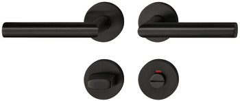Garniture de béquilles de porte, acier inox, Startec, PDH4103, noir, semblable à RAL 9004, revêtement PVD