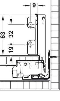 Schubladen-Garnitur, Legrabox pure, Zargenhöhe 90 mm, Systemhöhe M, mit Korpusschiene Blumotion S